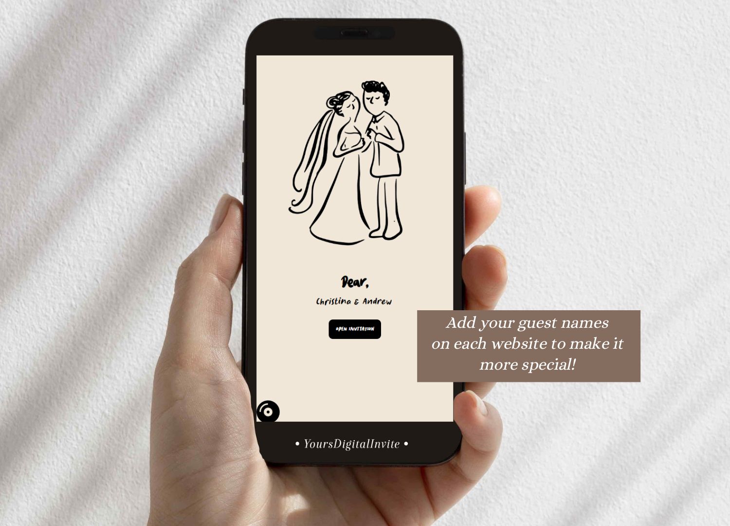 Custom Scribble Illustrations Handwritten Wedding Invitation