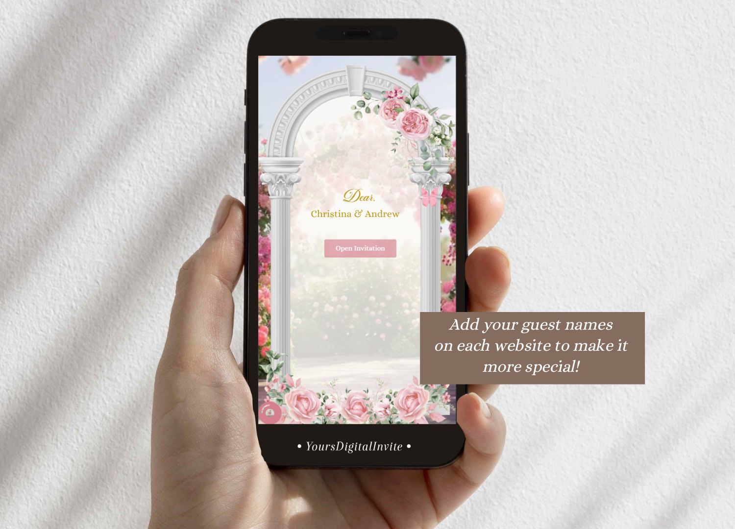 A11 Pink Floral Garden Fairy Quinceañera Invitation