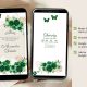 Boho Emerald Green Pampas Grass Quinceanera Invitation