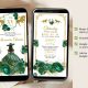 Emerald Green Western Charra Quinceanera Princess Invitation