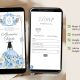 A19 Light Blue Rose Western Charra Quinceanera Princess Invitation