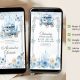 A20 Blue Carriage Royal Castle Quinceanera Invitation
