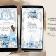 A20 Blue Carriage Royal Princess Quinceanera Invitation