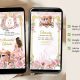 Rose Gold Royal Castle Princess Quinceanera Invitation