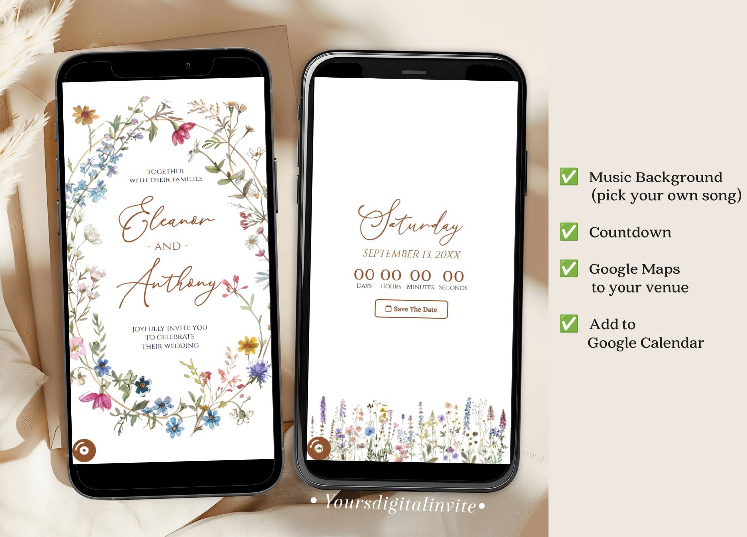 Meadow Wildflower Wedding Invitation