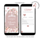 Butterfly Rose Gold Pink Quinceanera Invitation