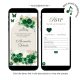 Boho Emerald Green Pampas Grass Quinceanera Invitation