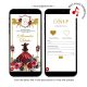 Black and Red Rose Western Charra Quinceanera Princess Invitation