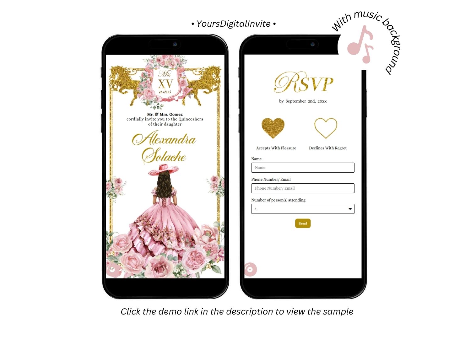 A19 Rose Gold Western Charra Quinceanera Princess Invitation