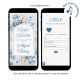 A4 Blue Hydrangea Baby Shower Invitation