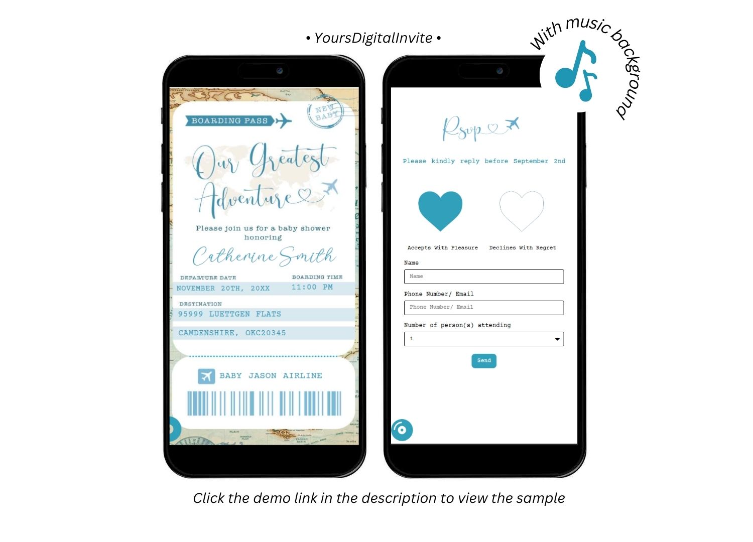 B4 Travel Boy Airline Ticket Baby Shower Invitation