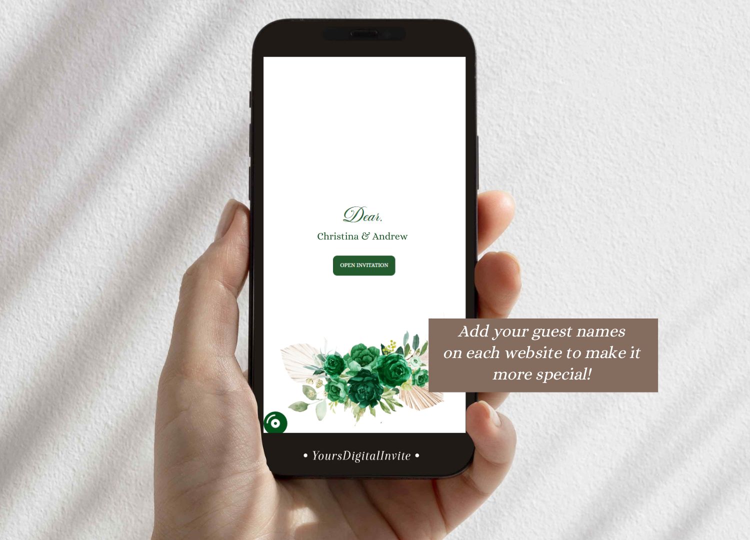 Boho Emerald Green Pampass Grass Quinceanera Princess Invitation