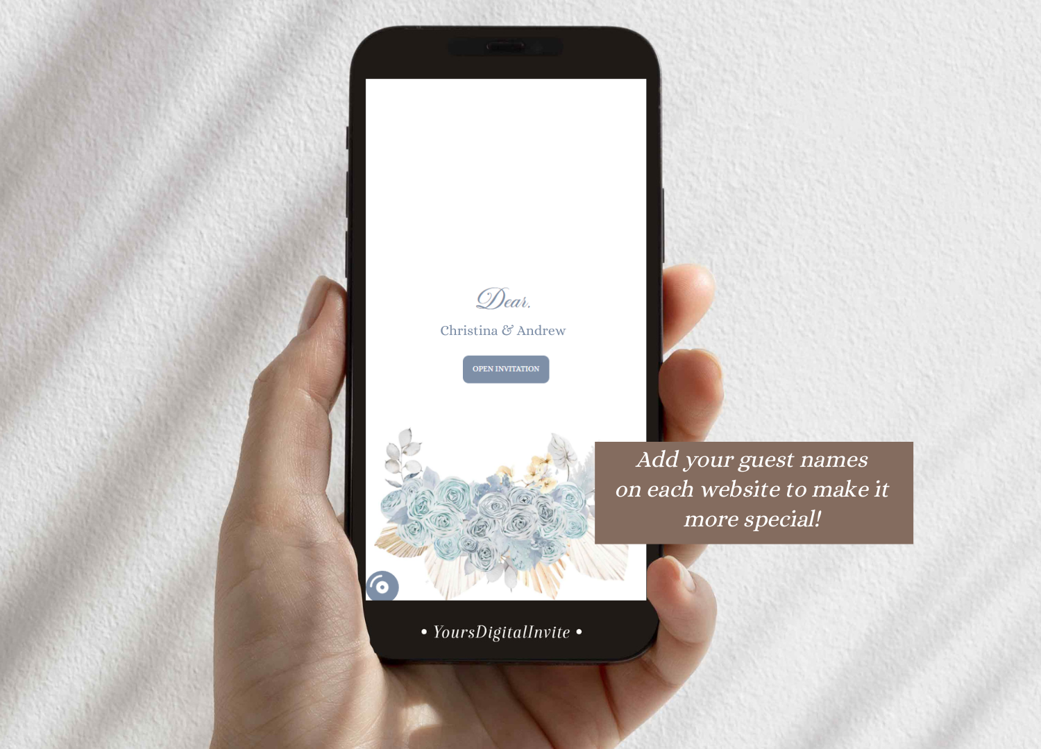 A18 Baby Blue Boho Pampass Grass Quinceanera Princess Invitation