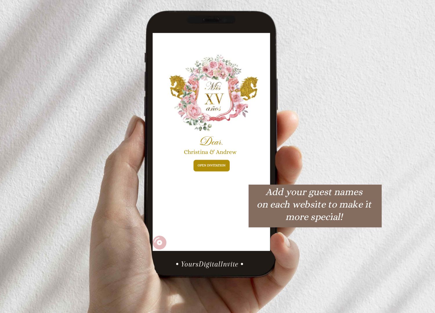 A19 Rose Gold Western Charra Quinceanera Princess Invitation