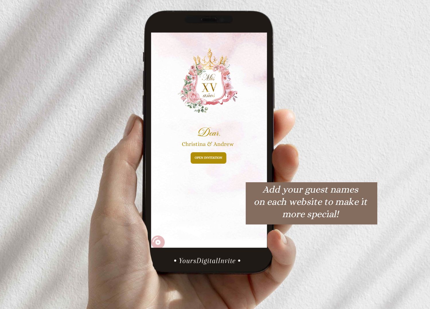 A20 Rose Gold Royal Castle Quinceanera Invitation