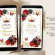 A22 Black and Red Quinceanera Invitation