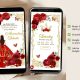 Elegant Red Princess Quinceanera Invitation