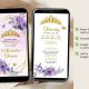 Gold Purple Floral Butterfly Crown Quinceanera Invitation event details