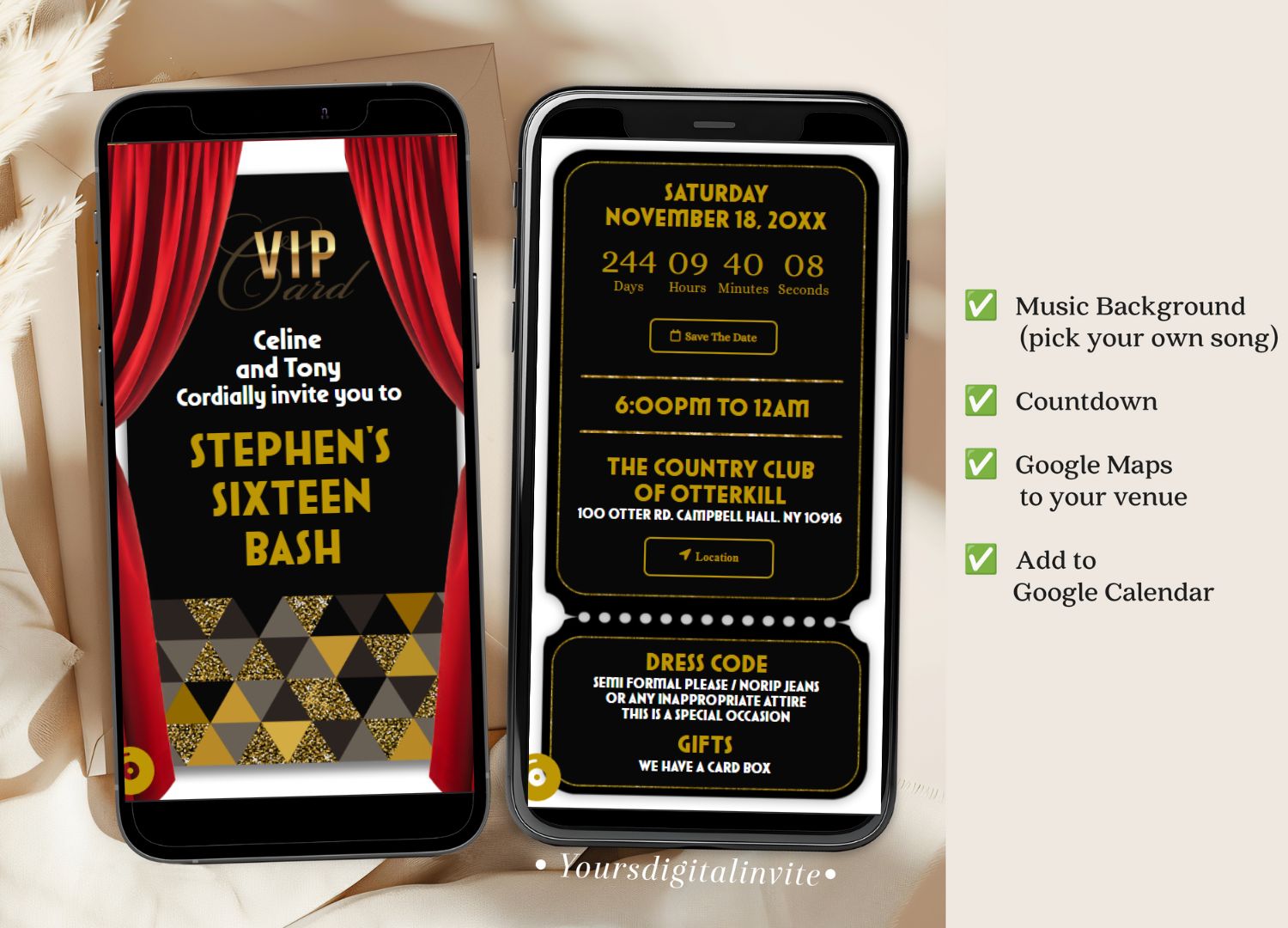 VIP Pass Red Carpet Birthday Invitation