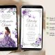 Silver Purple Princess Quinceanera Invitation