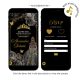 Elegant Black and Gold Roses Royal Mexican Princess Invitation RSVP