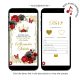 A22 Black and Red Quinceanera Invitation
