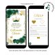Elegant Emerald Green Quinceanera Invitation