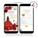 Elegant Red Princess Quinceanera Invitation