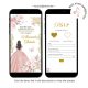 Elegant Rose Gold Princess Quinceanera Invitation