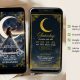 Gold Dusty Blue Quinceanera Celestial Glam Invitation