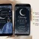Gold Dusty Blue Quinceanera Celestial Glam Invitation