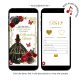 A22 Black and Red Princess Quinceanera Invitation