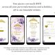 Gold Purple Floral Butterfly Crown Quinceanera Invitation