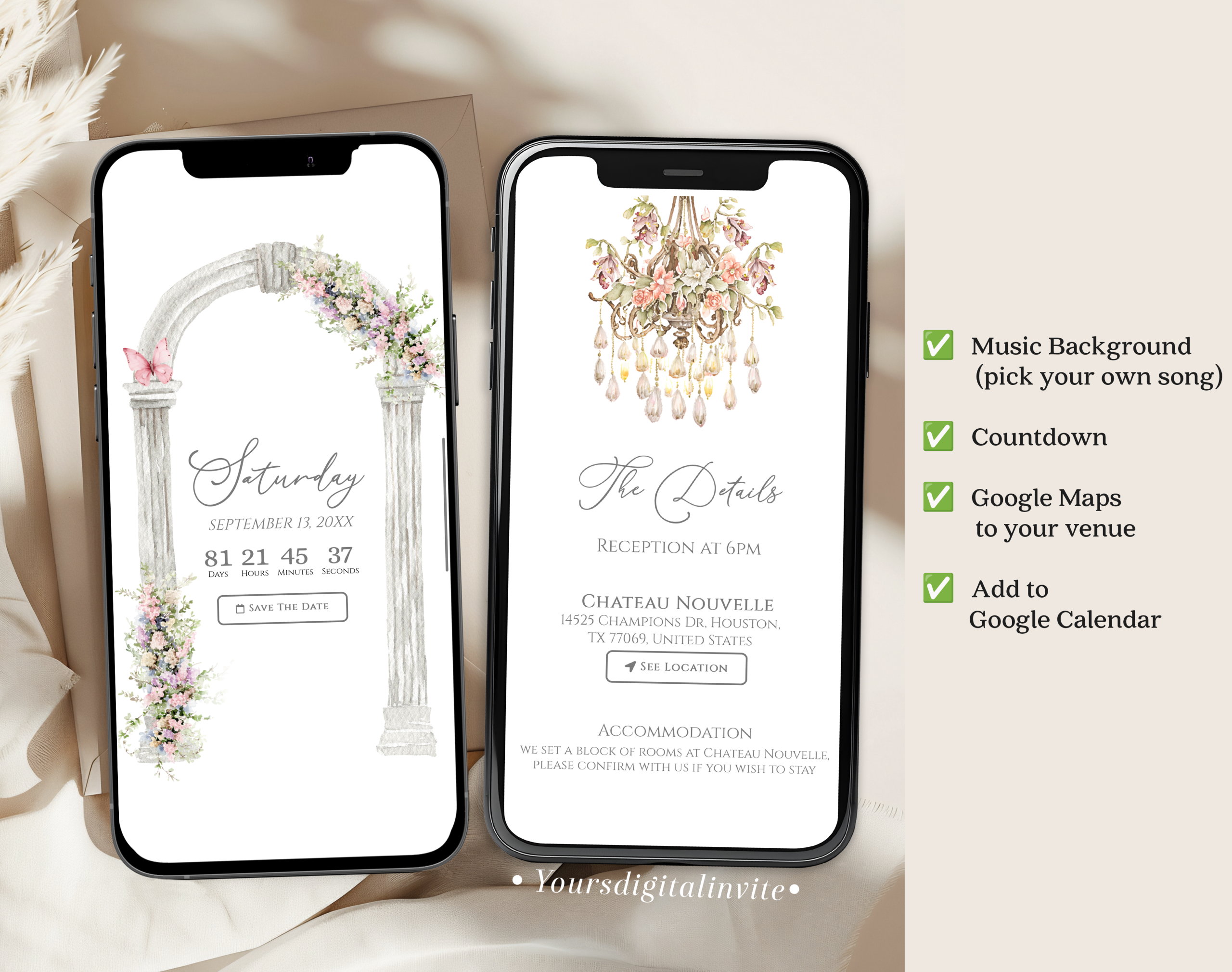 Wedding Venue Chateau Invitation