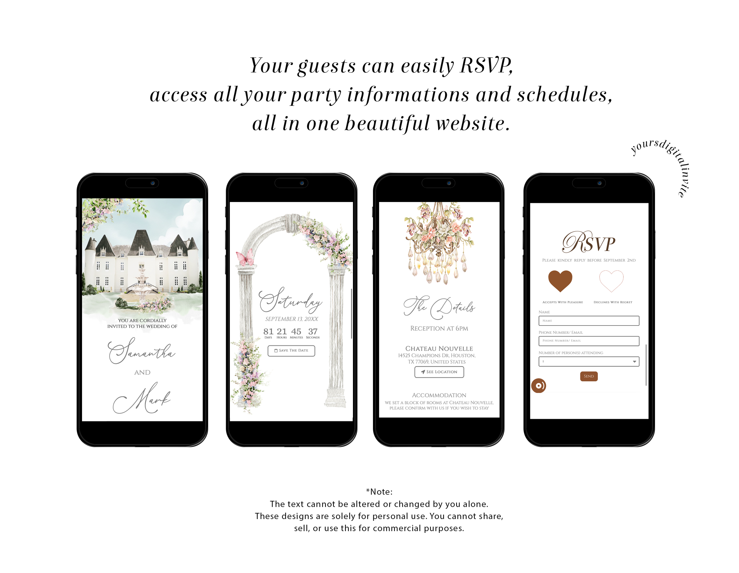 Wedding Venue Chateau Invitation