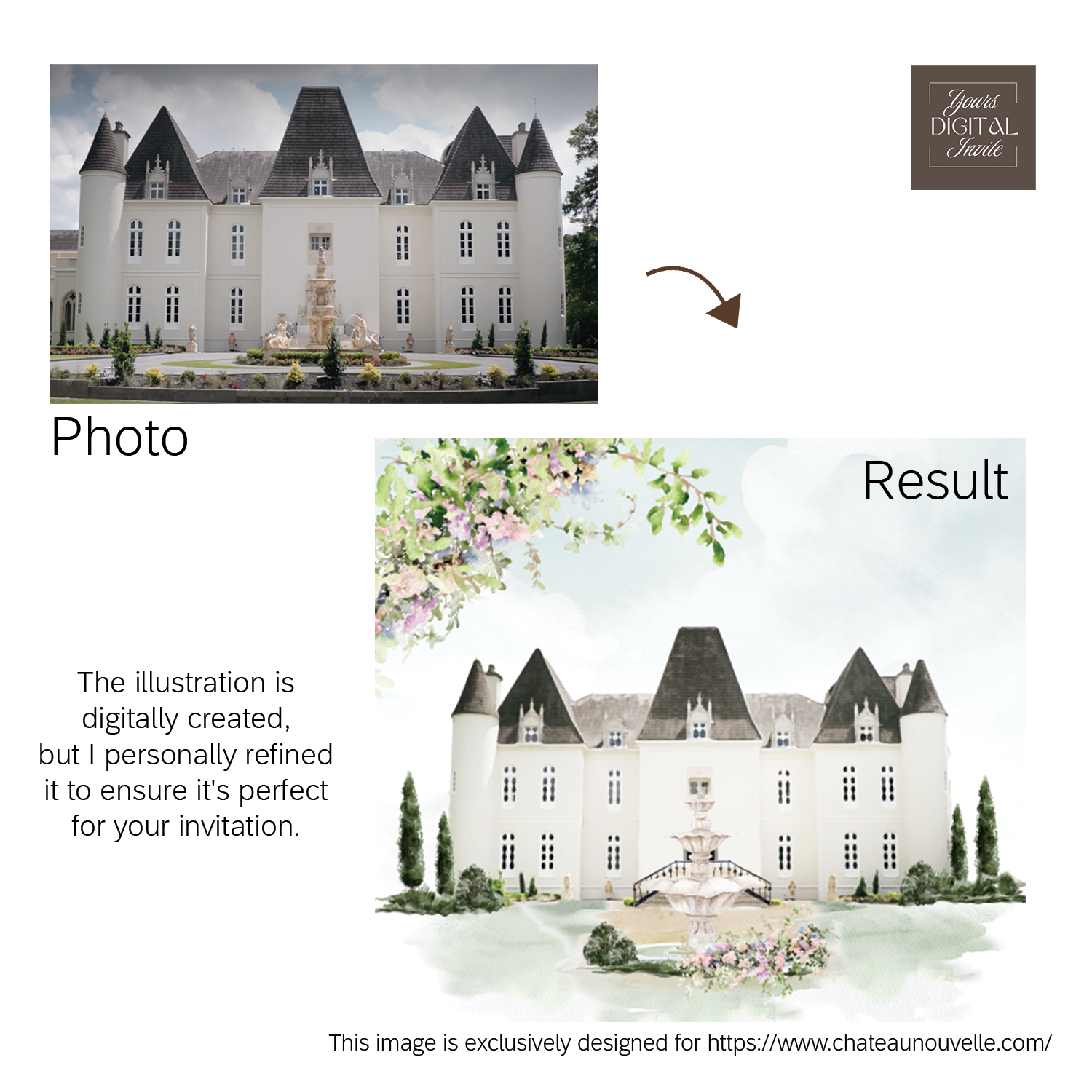 Wedding Venue Chateau Invitation