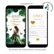 Gold and Emerald Green Princess Quinceanera Invitation