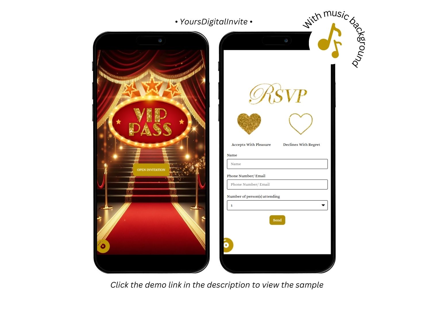 VIP Pass Red Carpet Birthday Invitation