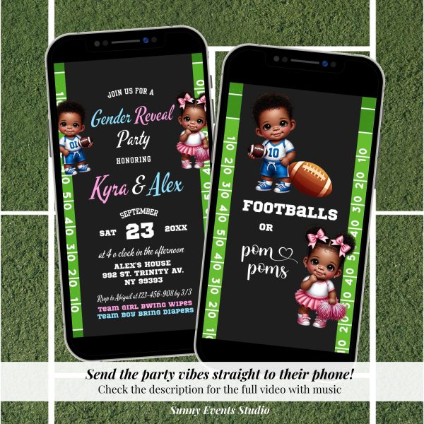 C74 Football Themed Gender Reveal Invitation